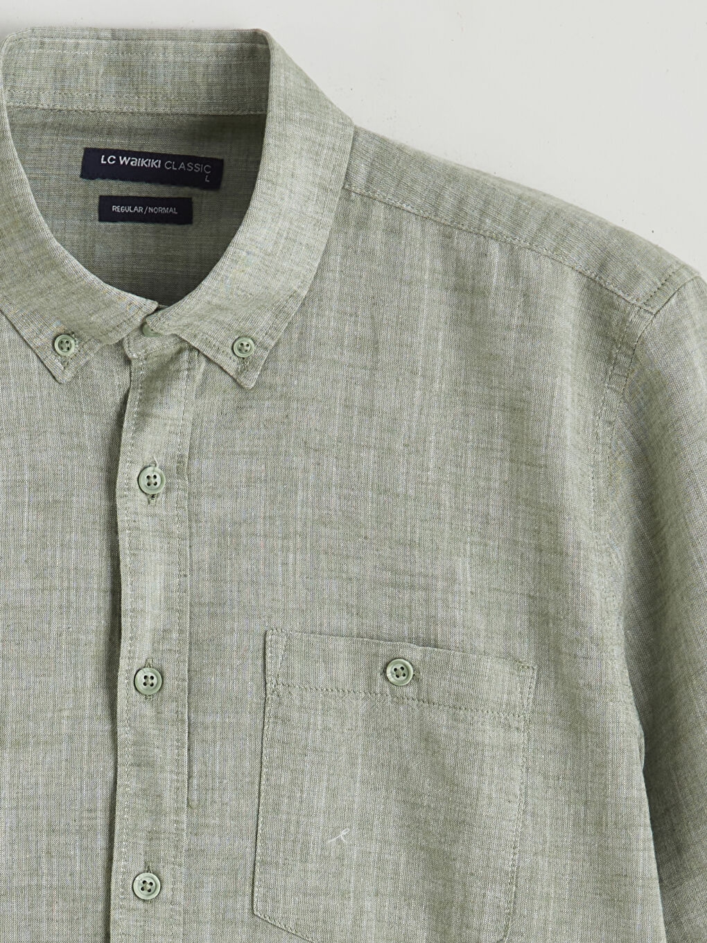 Cămașă Regular Basic Amestec de In Bărbați-10