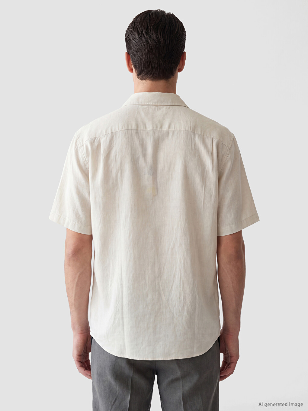 Regular Fit Linen Blend Men's Shirt-2