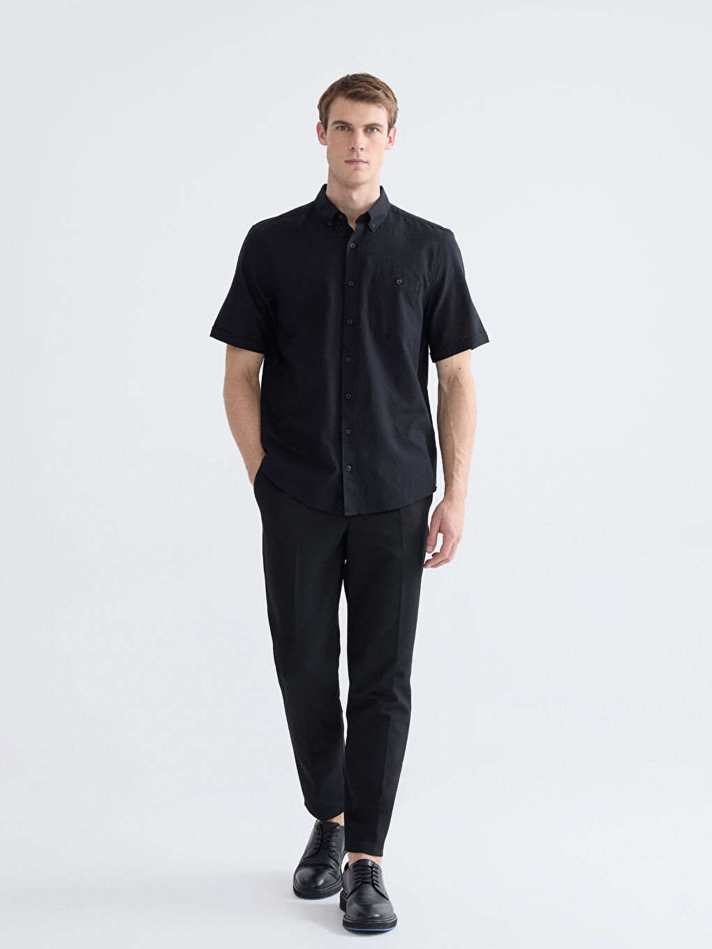 regular fit зығыр қоспасынан ерлер жейдесі-2