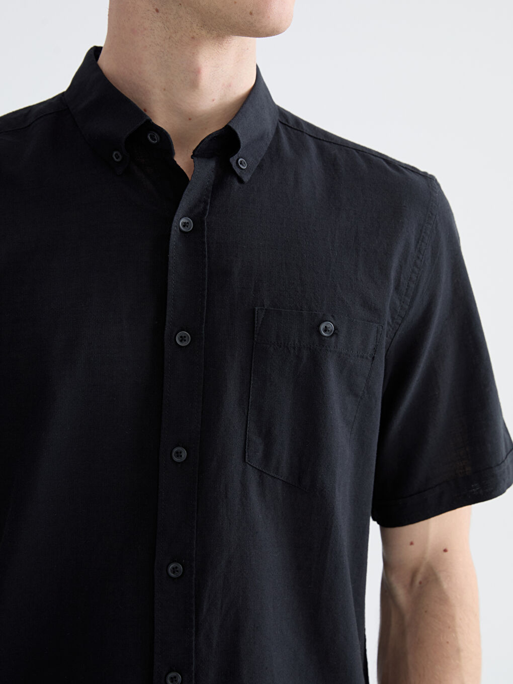 regular fit зығыр қоспасынан ерлер жейдесі-4