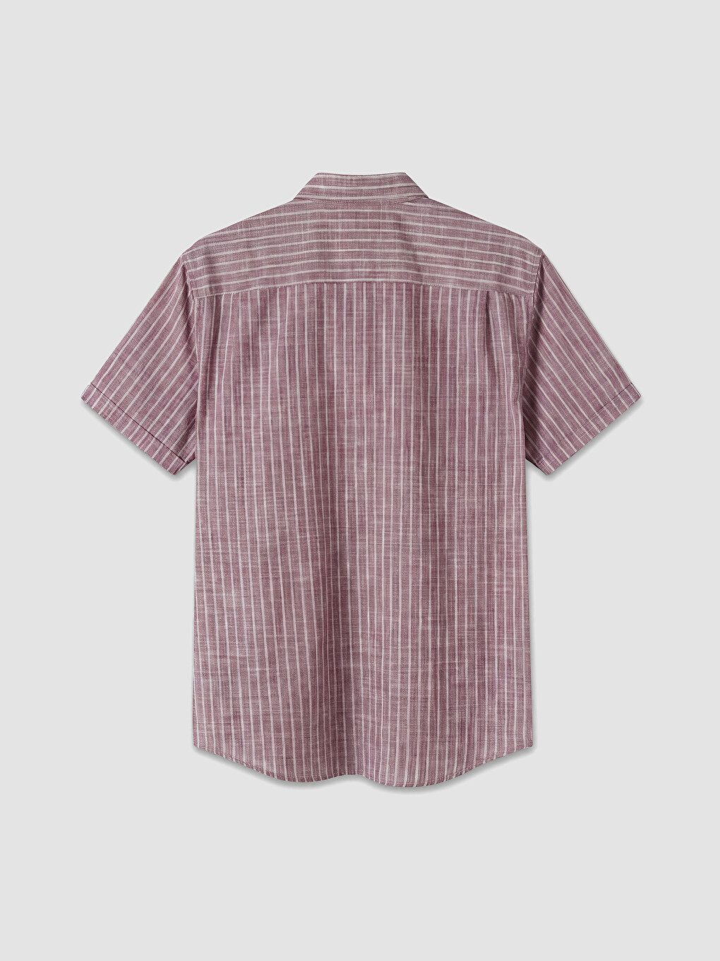 Bordo Regular Fit Çizgili Poplin Erkek Gömlek-2