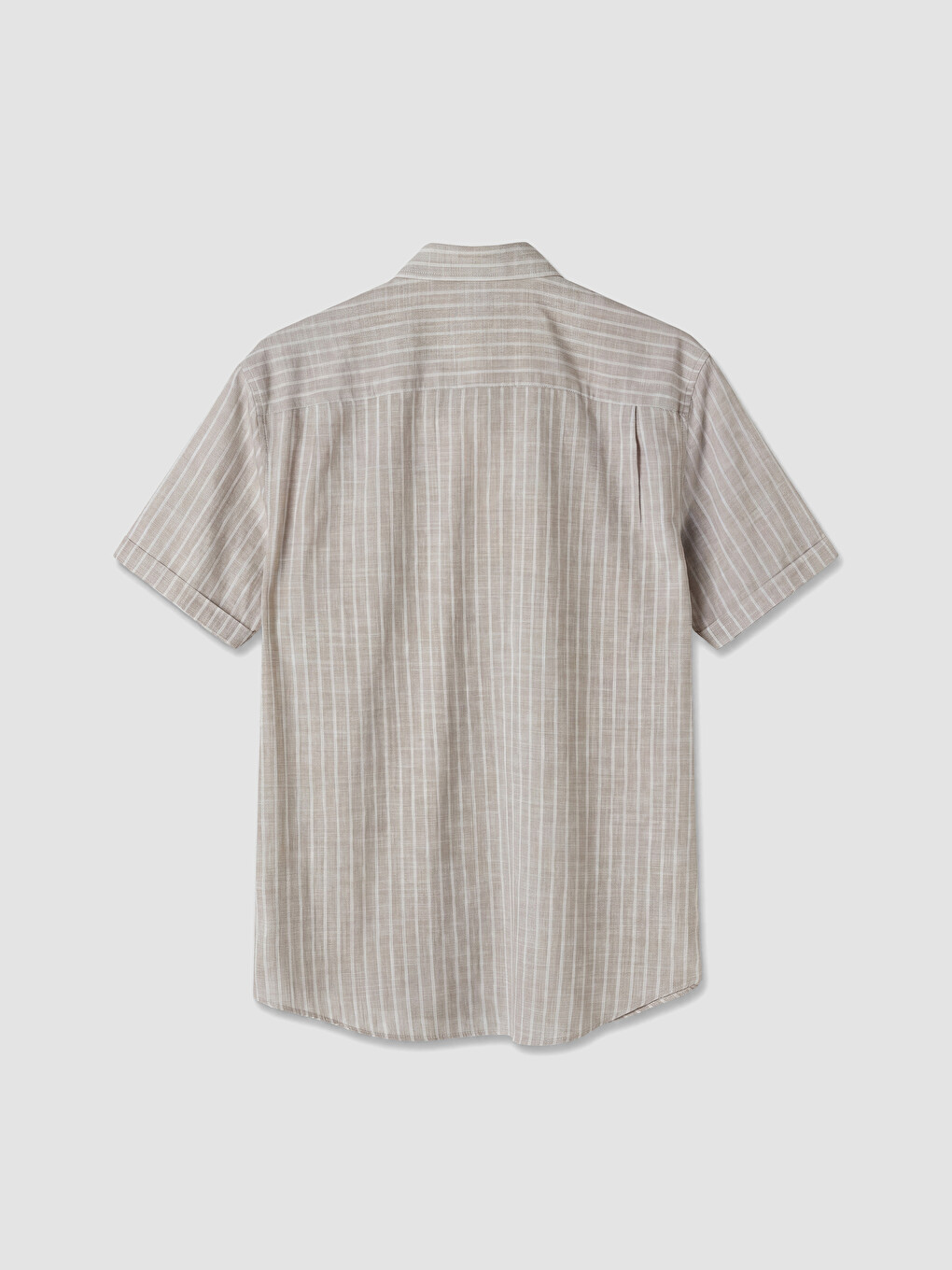 Kahverengi Regular Fit Çizgili Poplin Erkek Gömlek-2