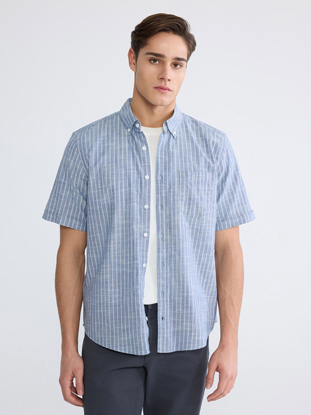 Άνδρας ΜΠΛΕ ΜΑΡΙΝ Πουκάμισο