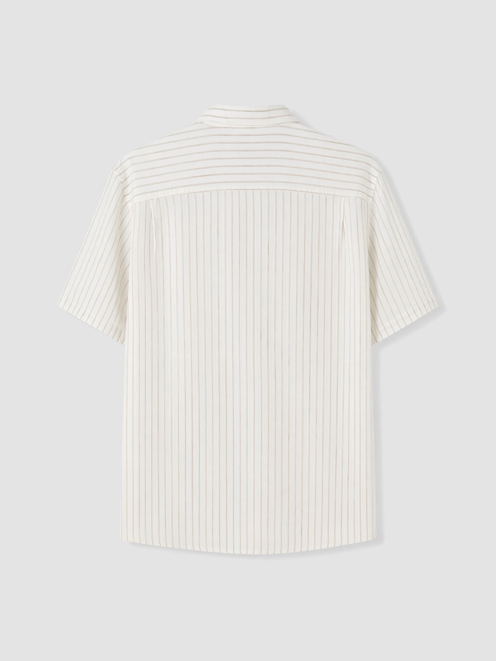 Sarı Regular Fit Çizgili Poplin Erkek Gömlek-2