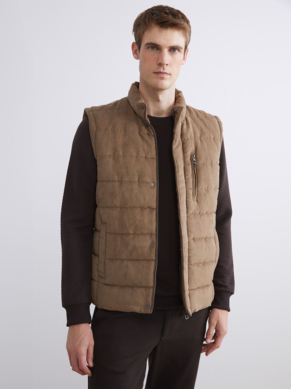 Man BROWN Puffer Gilet
