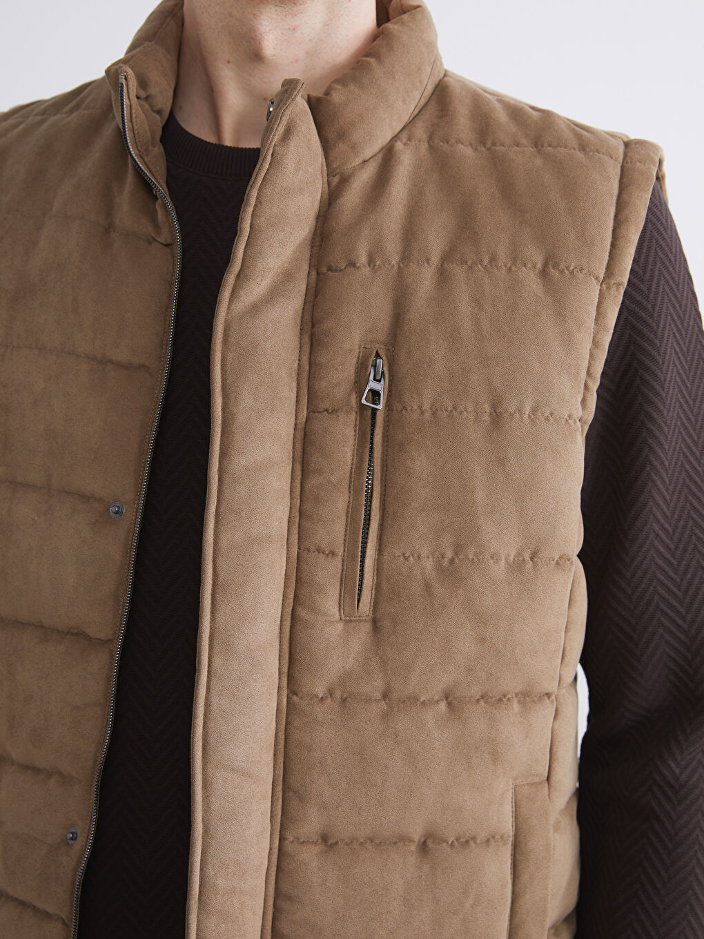 Man BROWN Puffer Gilet-2