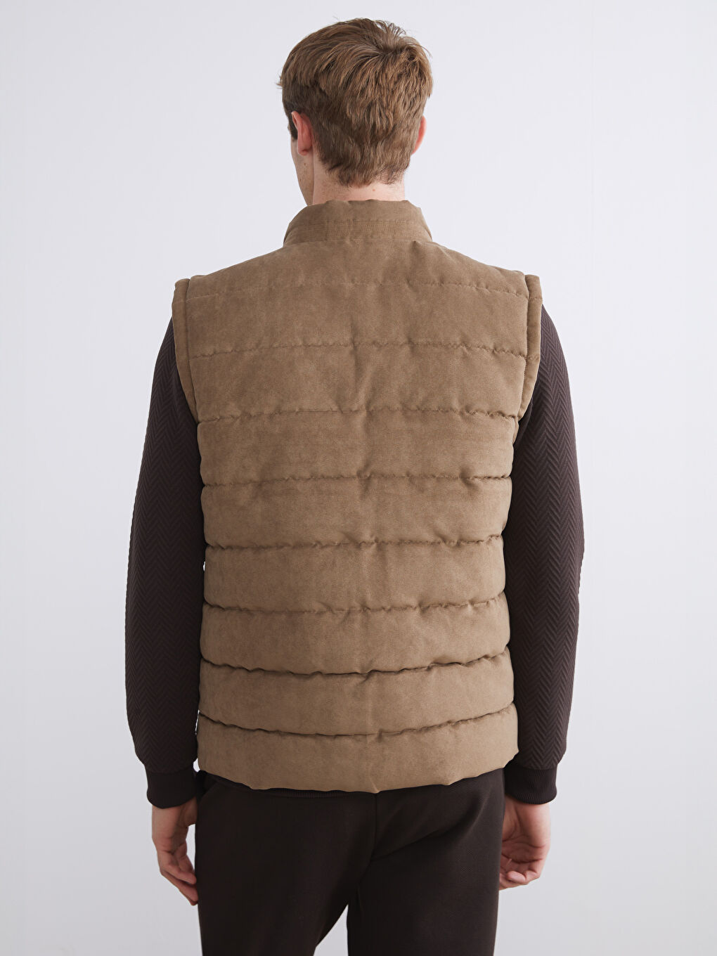 Man BROWN Puffer Gilet-4