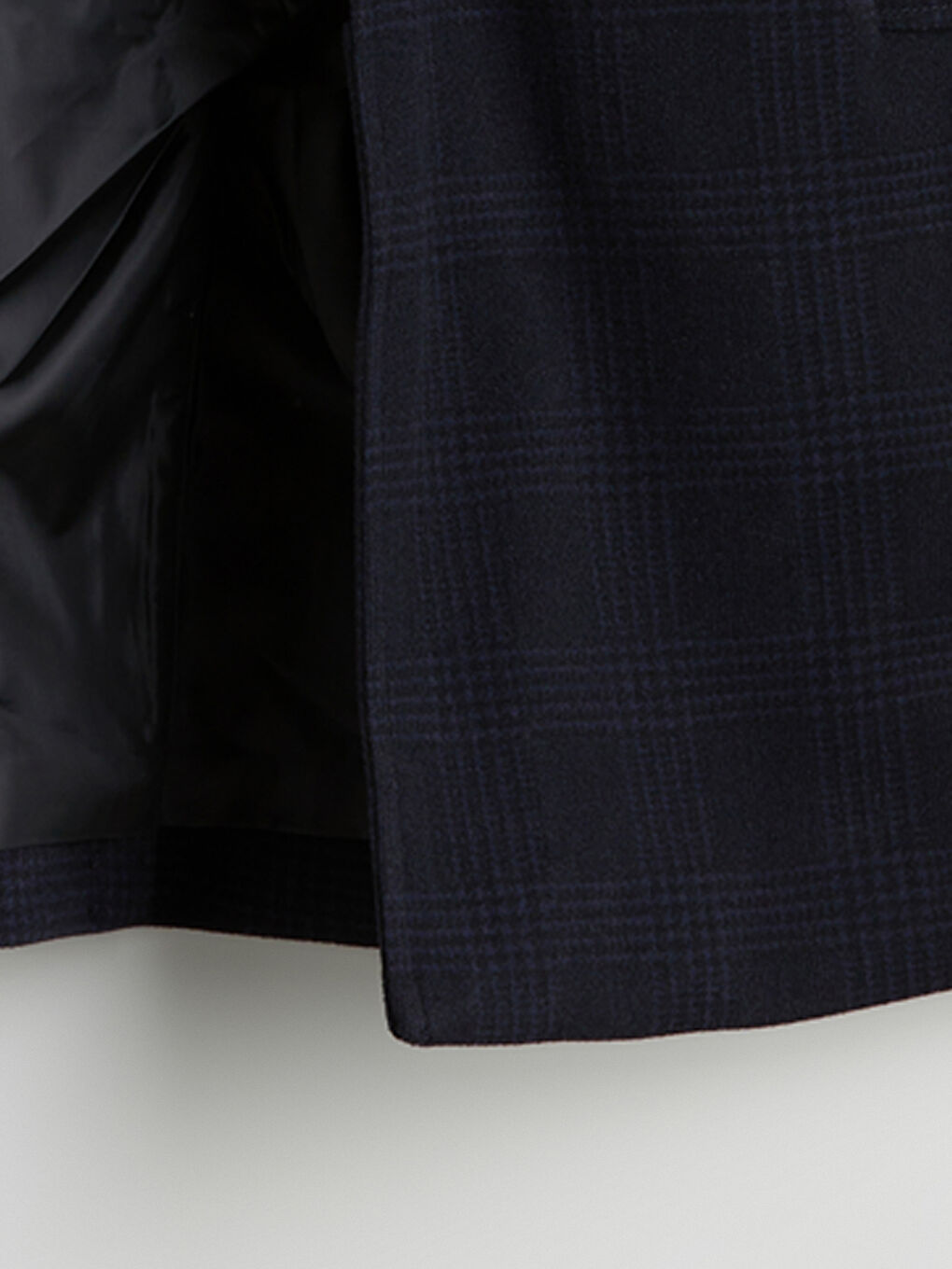 Lacivert Standart Kalıp Ceket Yaka Erkek Kaşe Kaban-6