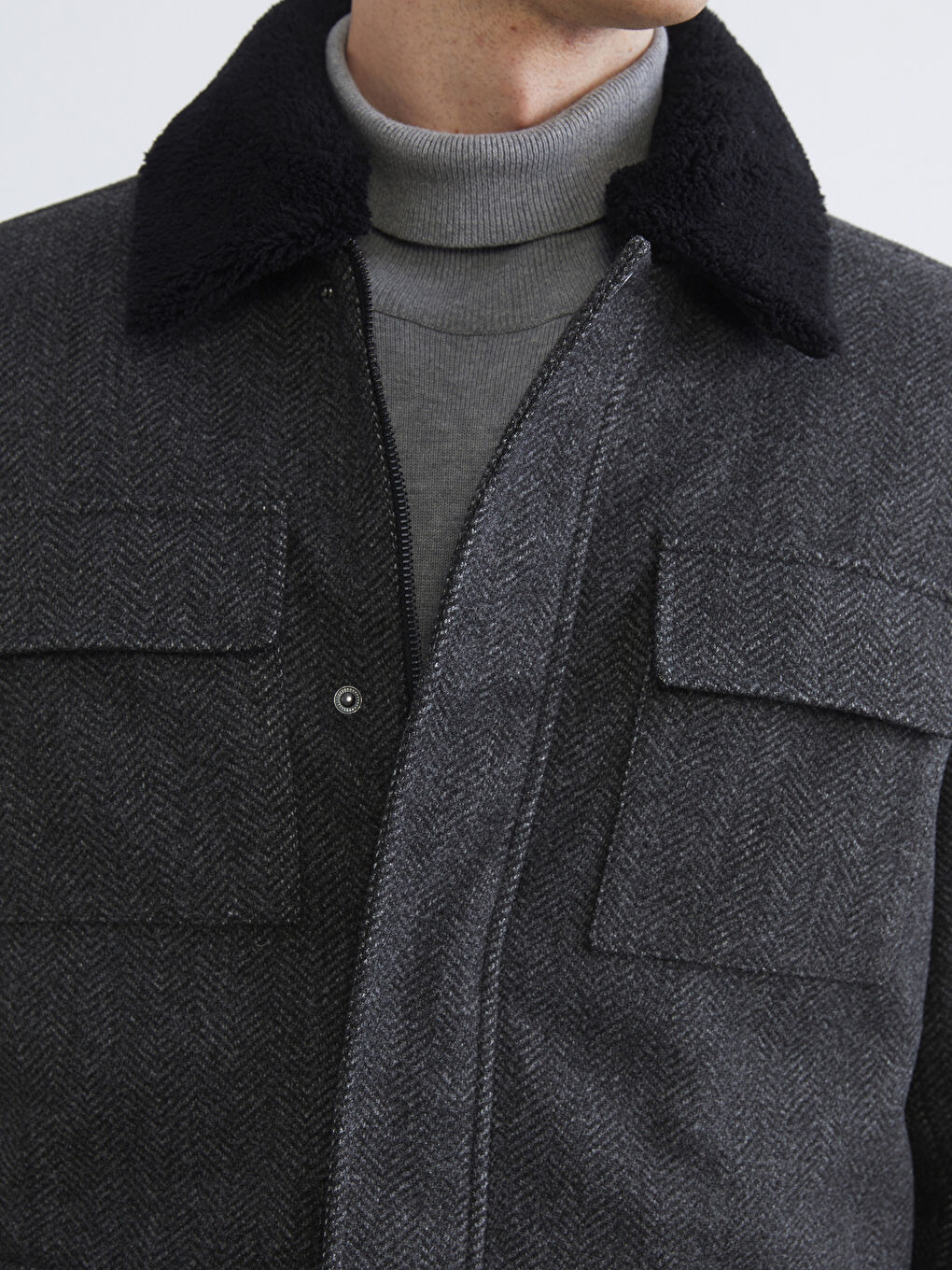 Мужчины Антрацитовый Пальто-2