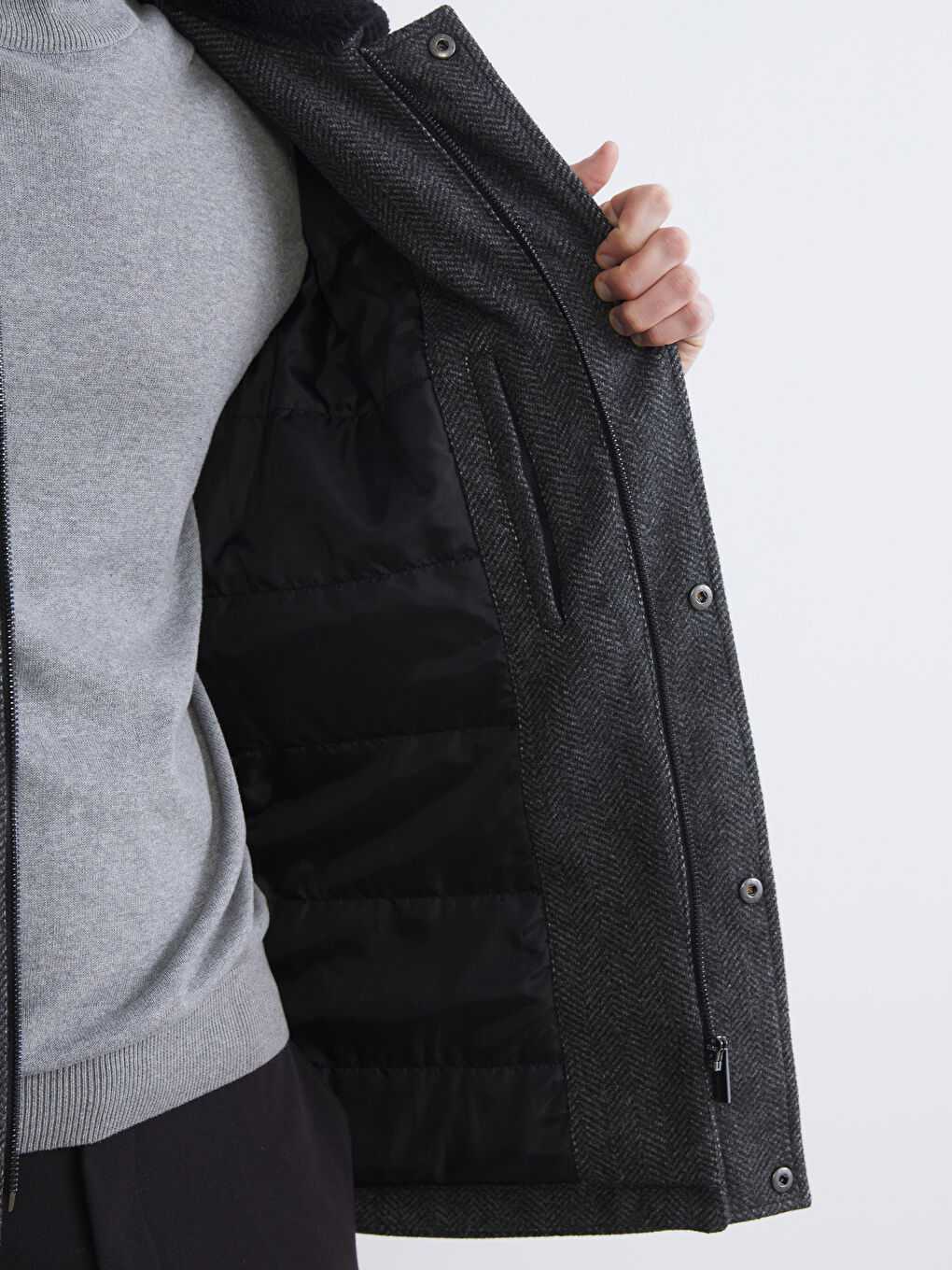 Мужчины Антрацитовый Пальто-3