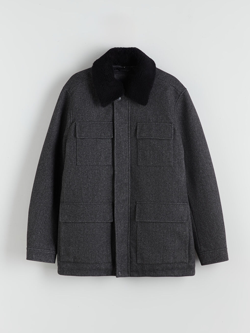 Мужчины Антрацитовый Пальто-5