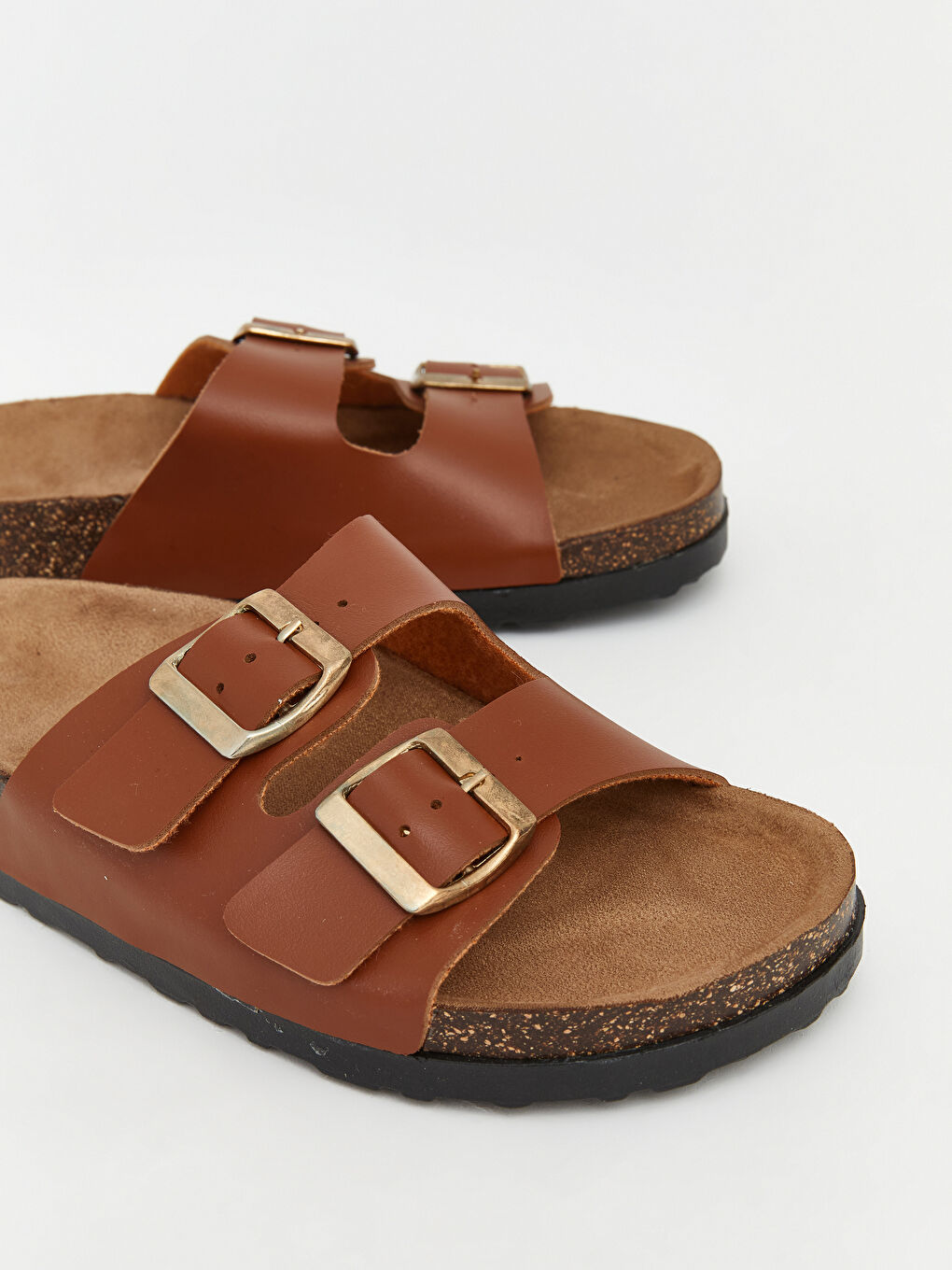 نعال نساء بنعل من الفلين ذو شريط مزدوج-2