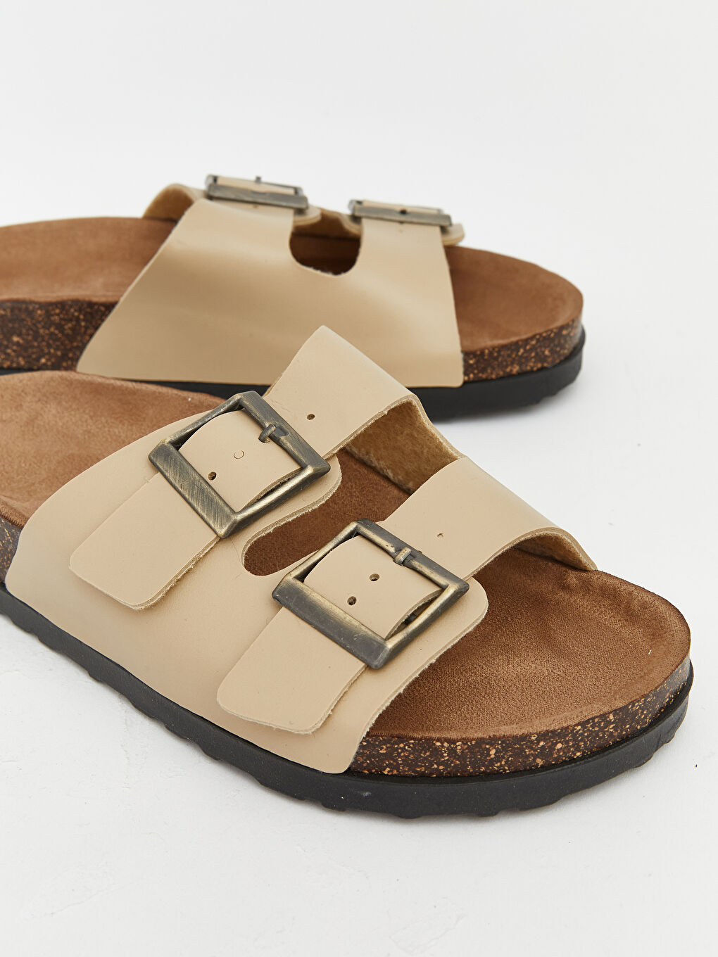 نعال نساء بنعل من الفلين ذو شريط مزدوج-2