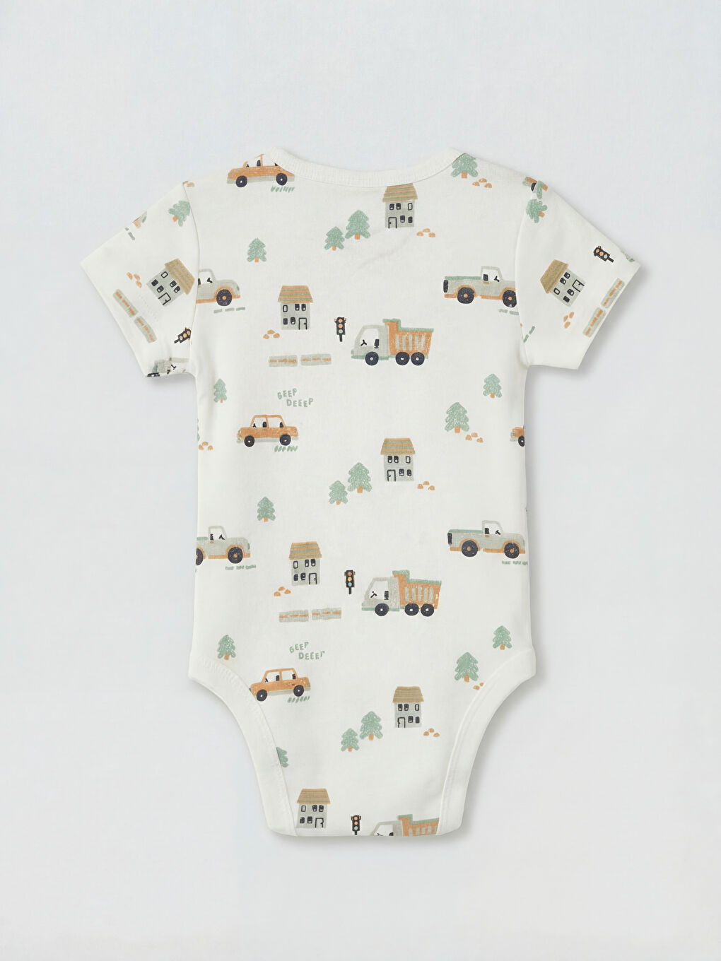 بدلة جسم بأزرار كبس للأولاد الرضع 2 عبوة-2