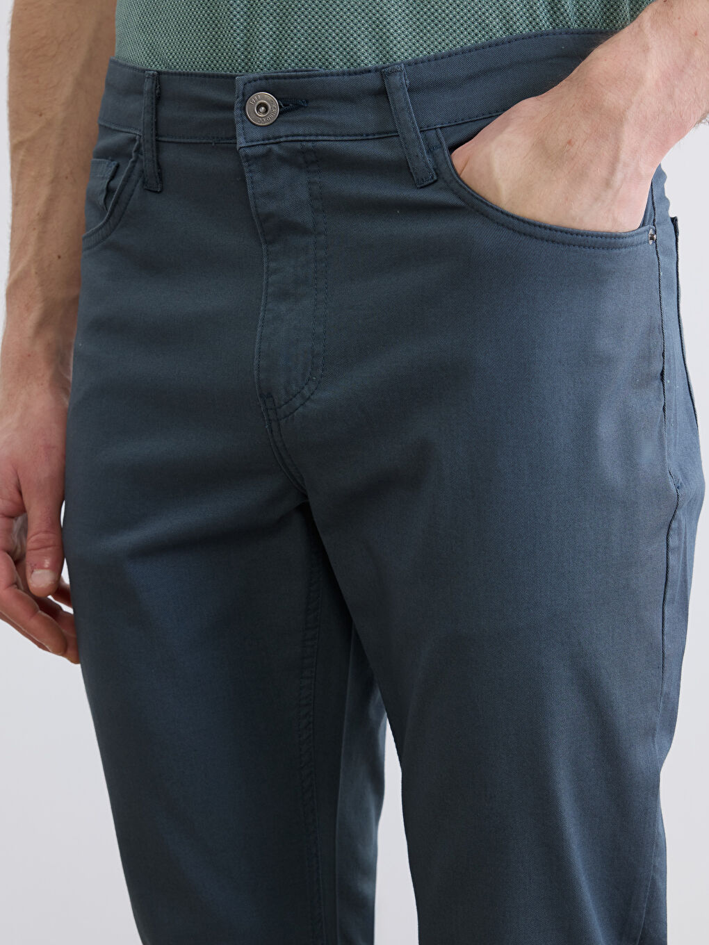 Antrasit Slim Fit Gabardin Erkek Chino Pantolon-2