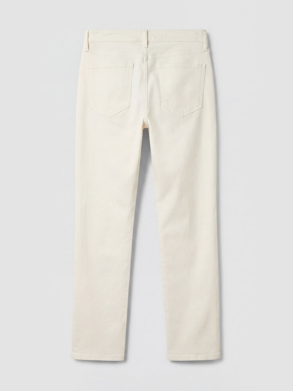 Ekru Dar Kalıp Gabardin Erkek Chino Pantolon-1