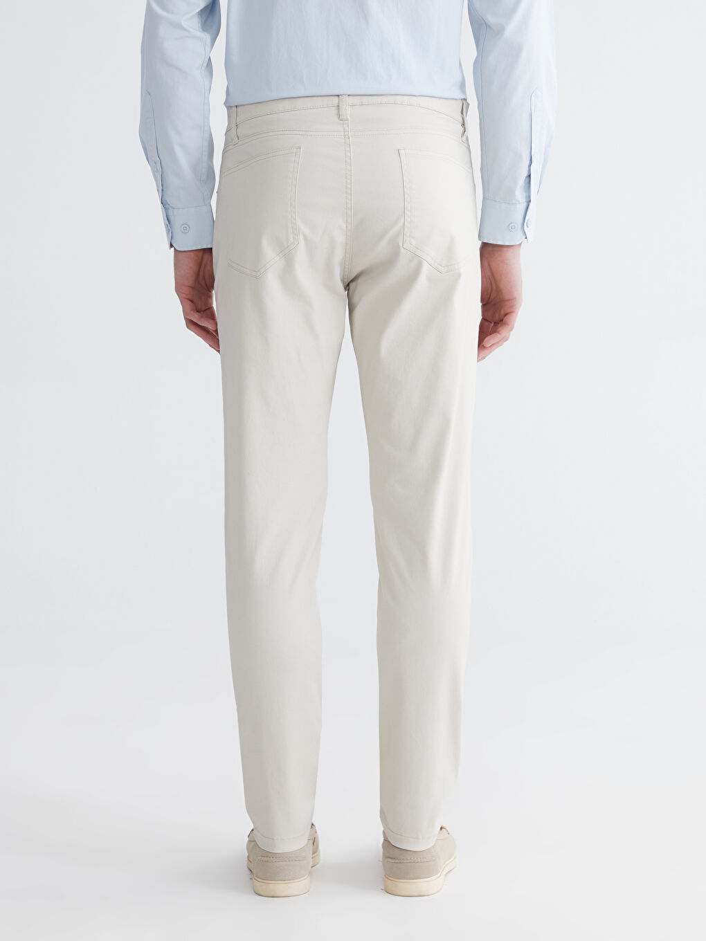 Bej Slim Fit Gabardin Erkek Chino Pantolon-3