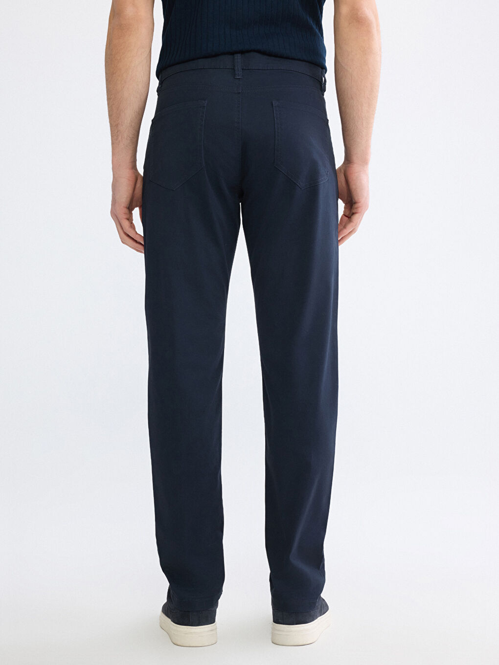 Lacivert Slim Fit Gabardin Erkek Chino Pantolon-3