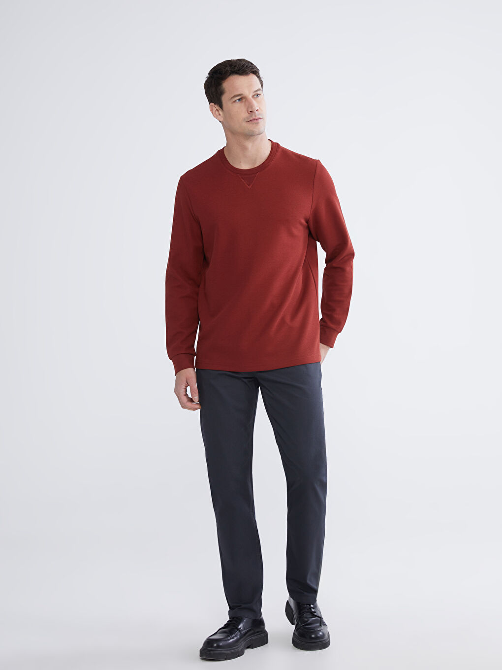 Antrasit Slim Fit Gabardin Erkek Chino Pantolon