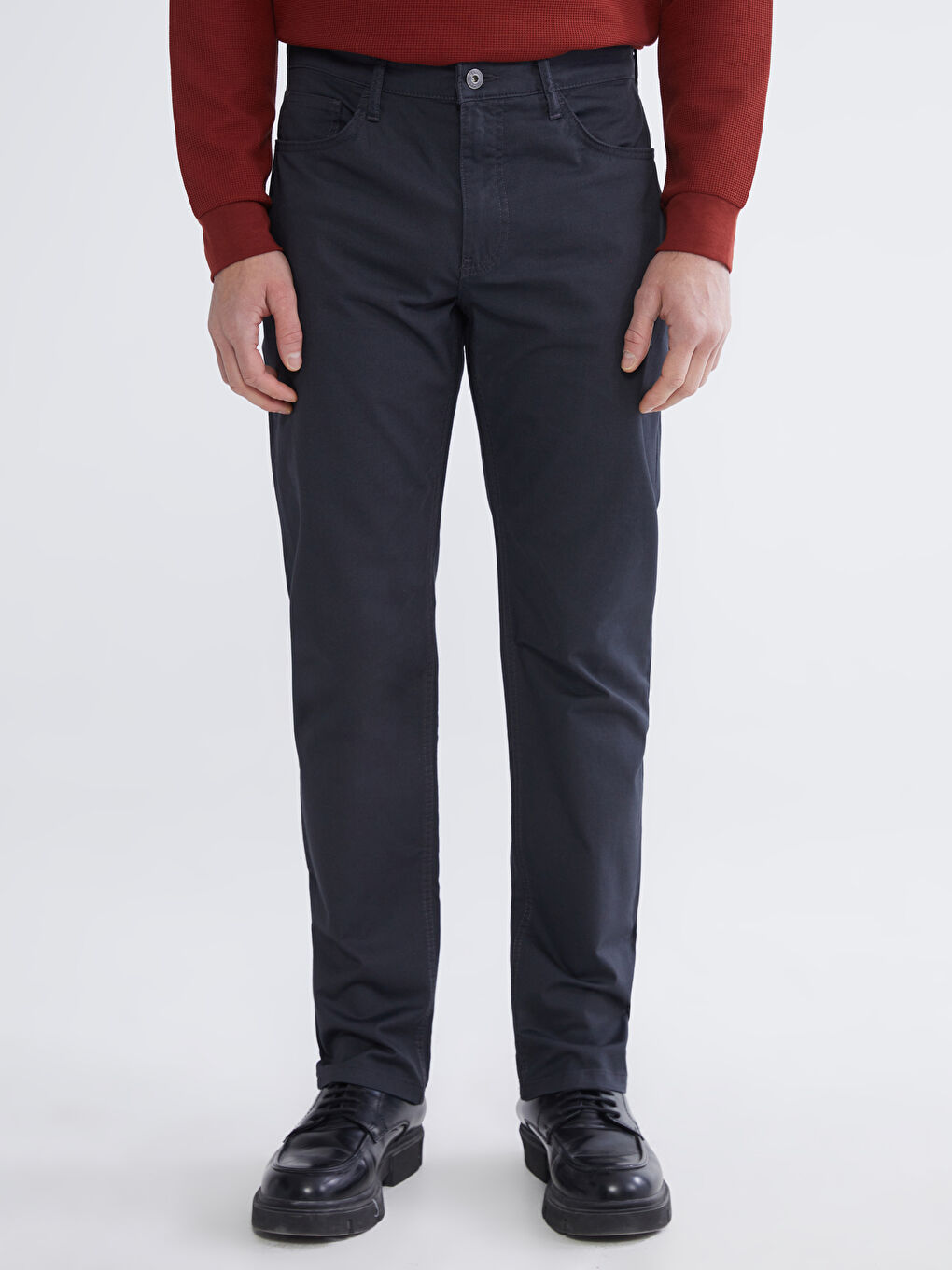 Antrasit Slim Fit Gabardin Erkek Chino Pantolon-1