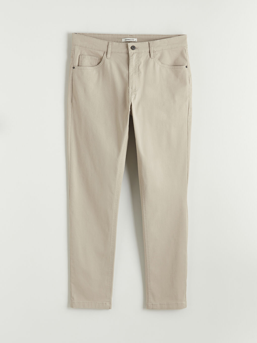 Bej Dar Kalıp Gabardin Erkek Chino Pantolon-4