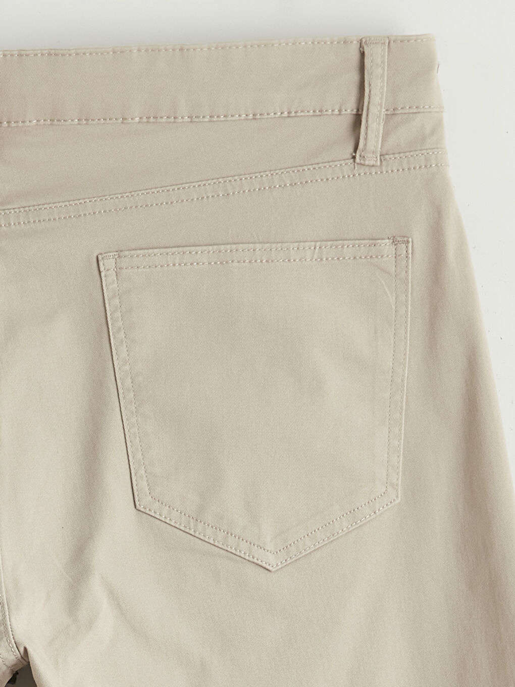 Bej Dar Kalıp Gabardin Erkek Chino Pantolon-6