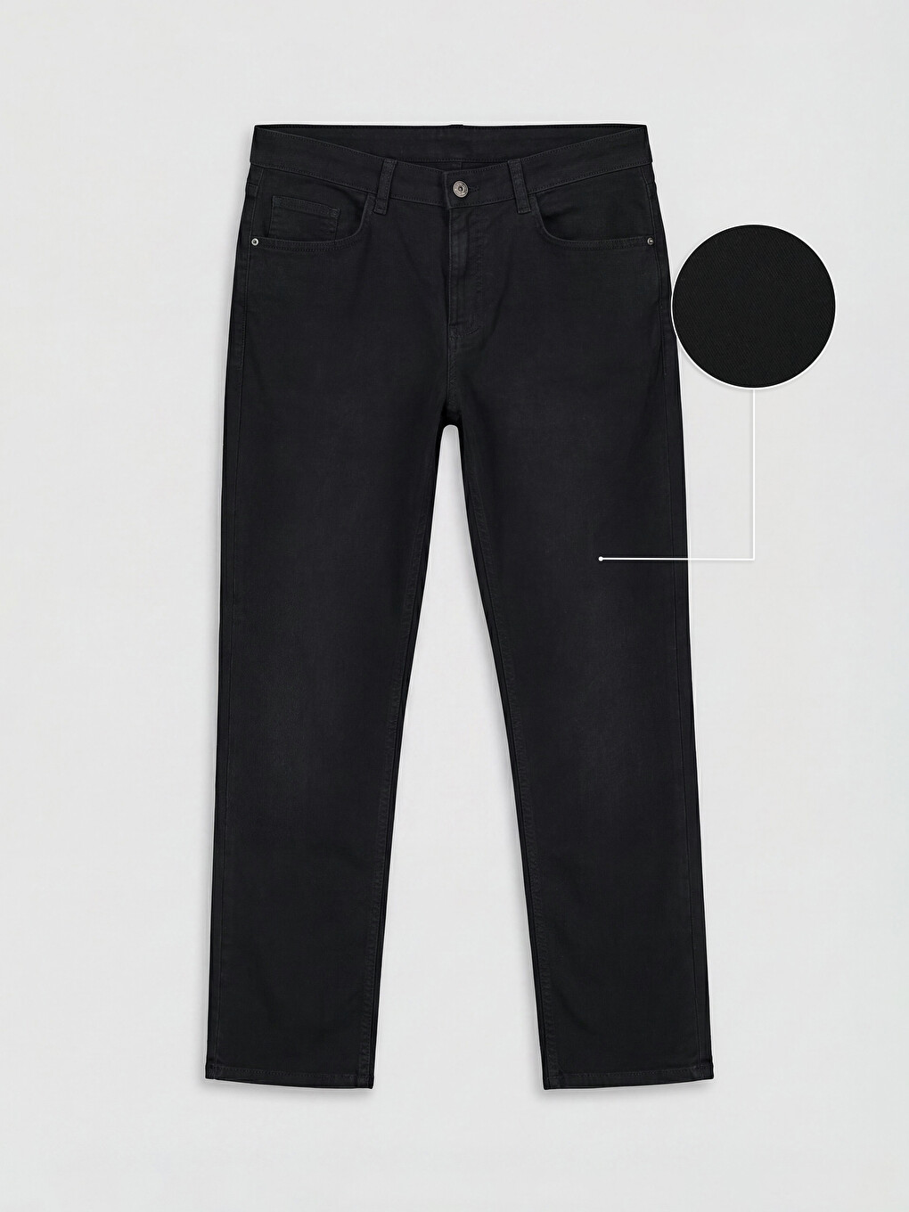 Siyah Dar Kalıp Gabardin Erkek Chino Pantolon-4