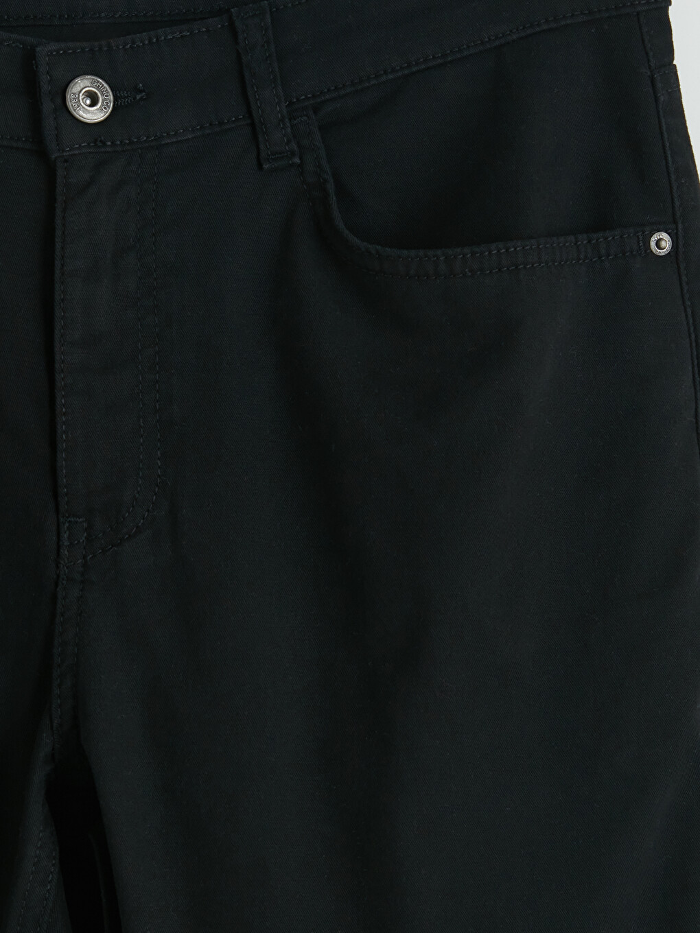 Siyah Dar Kalıp Gabardin Erkek Chino Pantolon-6