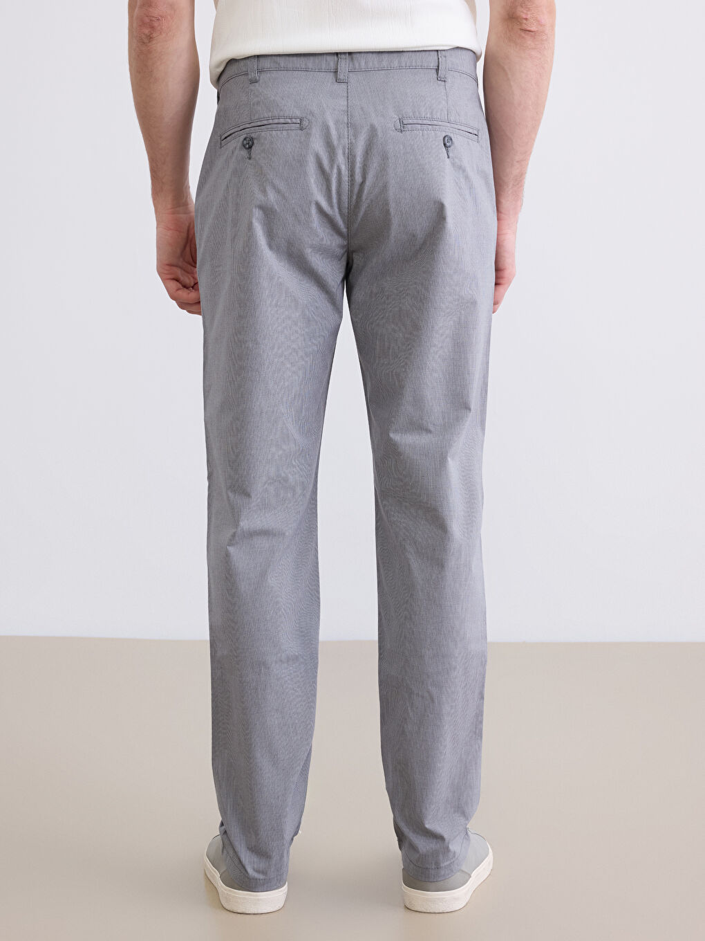 Pantaloni chino din pânză pentru bărbați, croială regular.-3