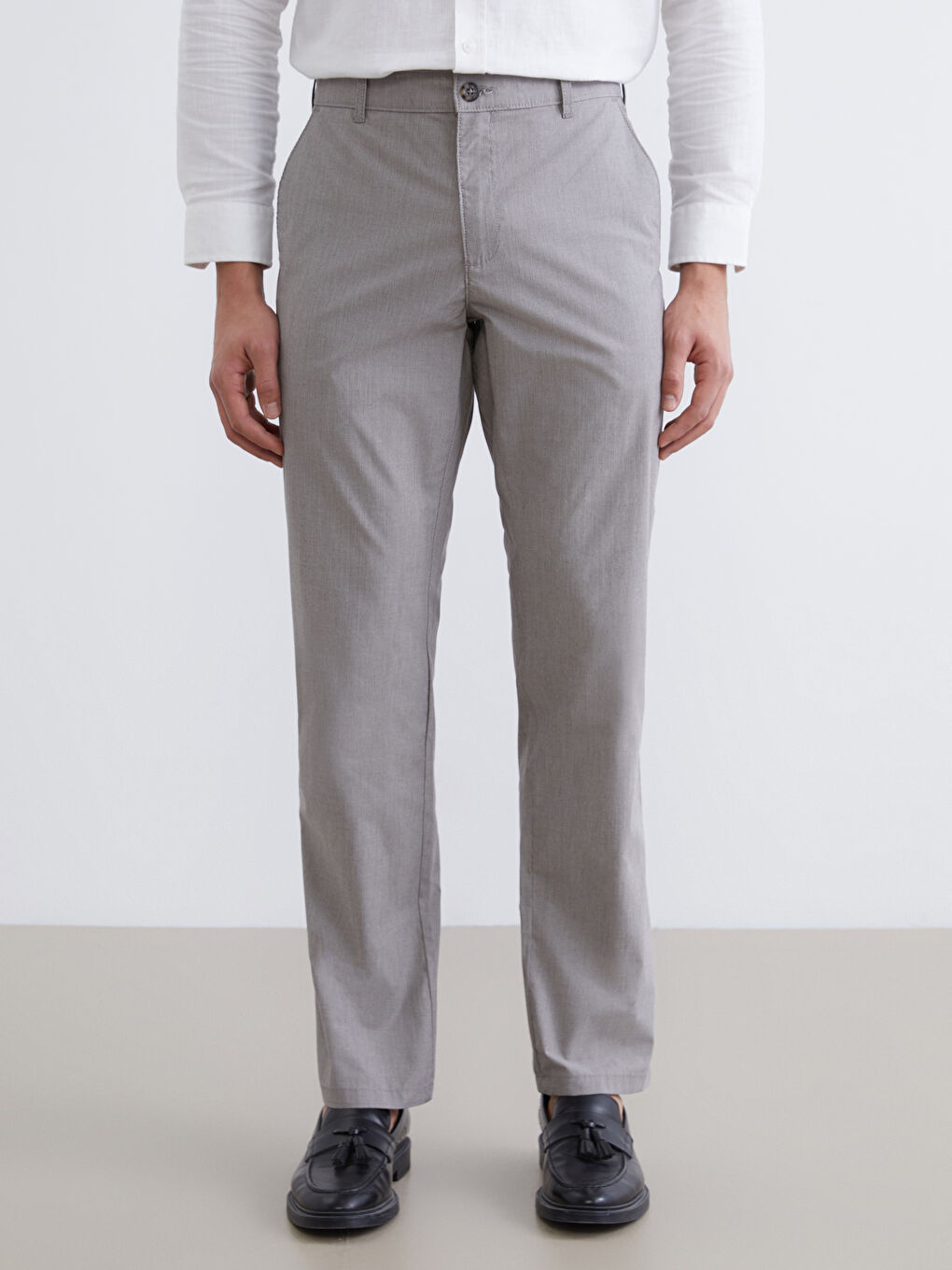 Pantaloni Chino din pânză pentru bărbați, croială regular.-1