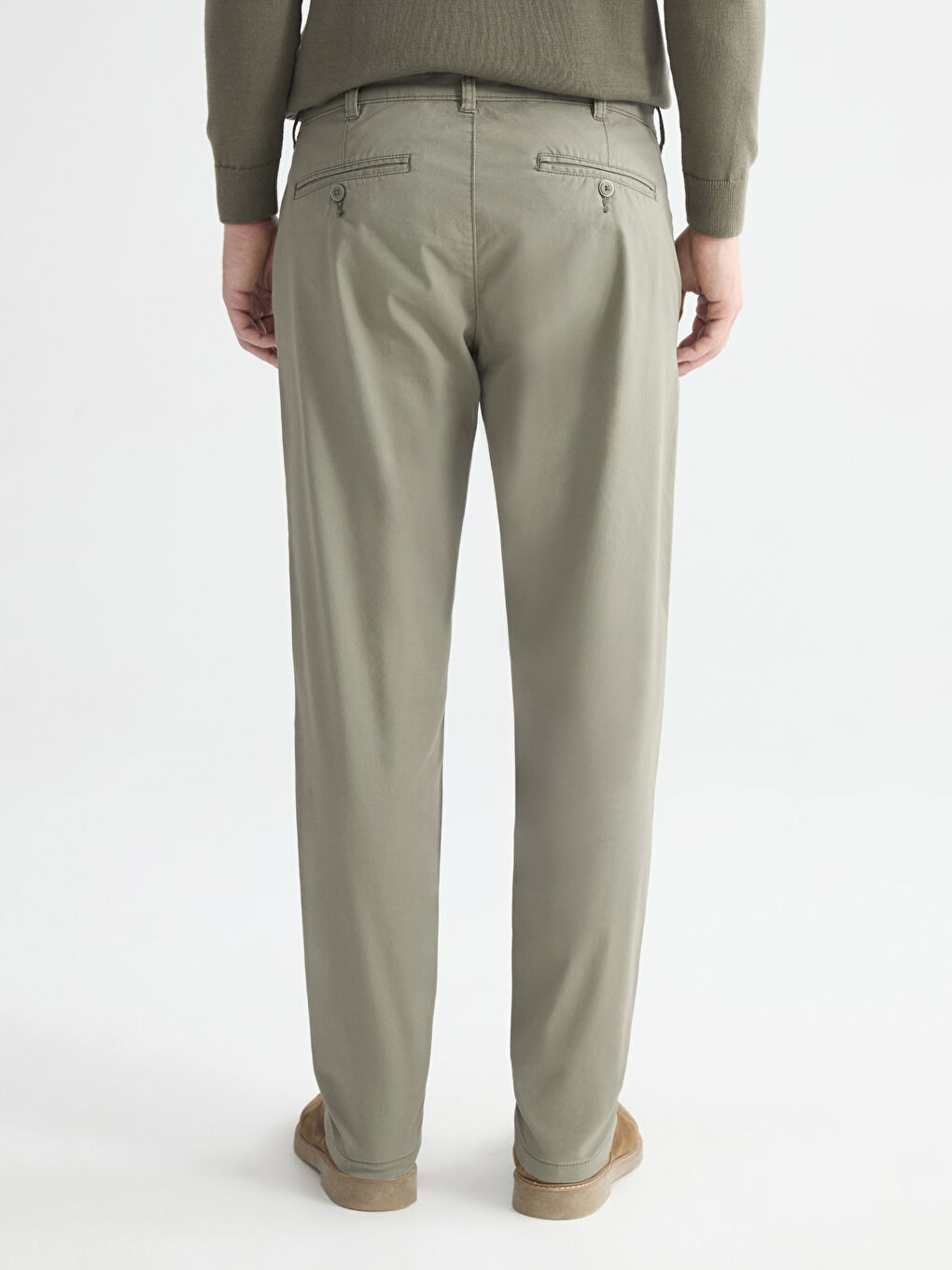 Haki Slim Fit Gabardin Erkek Chino Pantolon-3