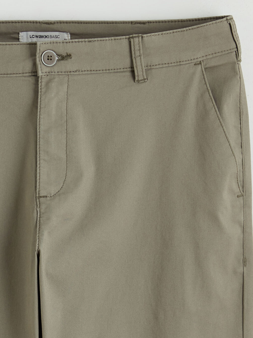 Haki Slim Fit Gabardin Erkek Chino Pantolon-5