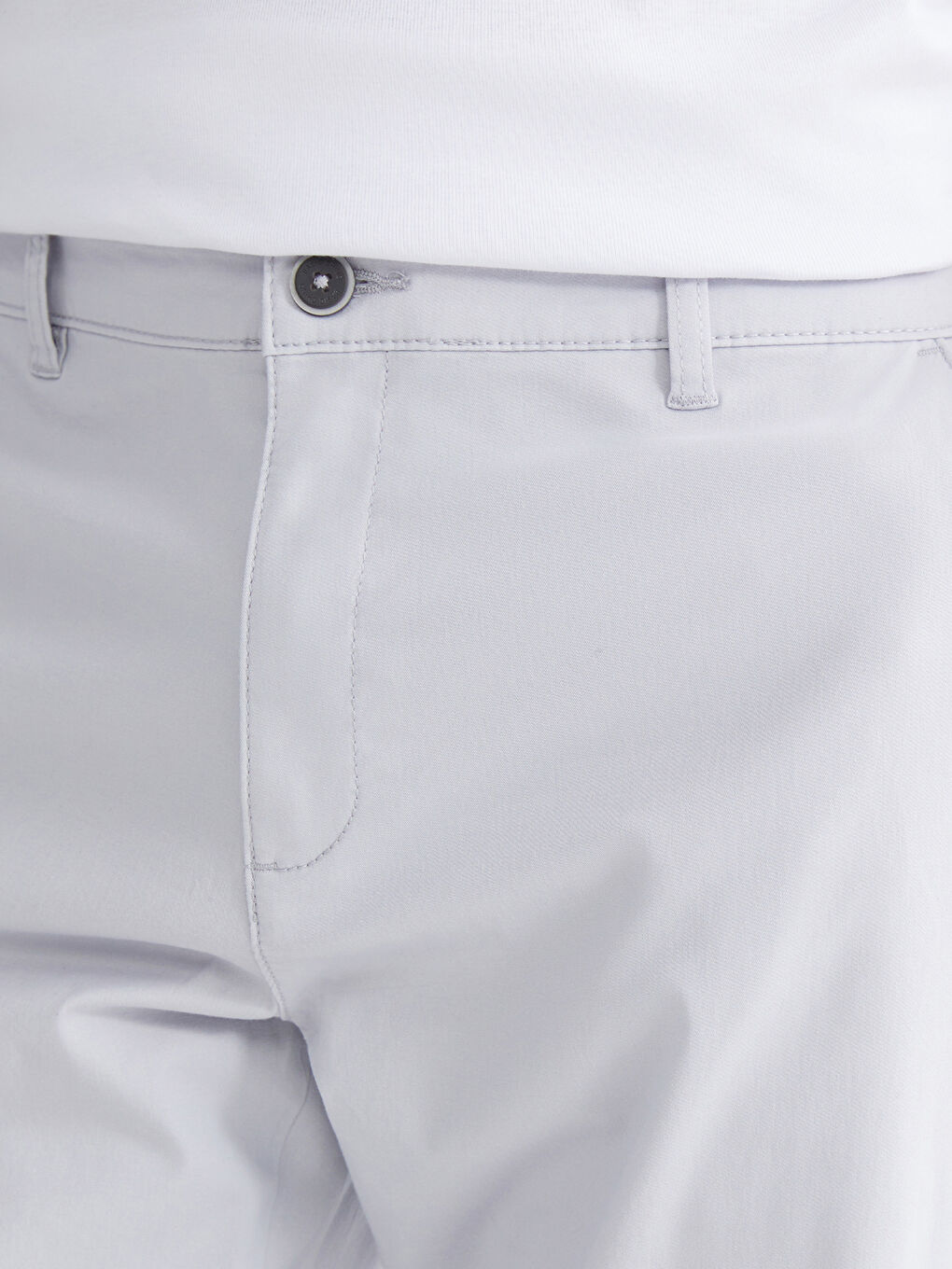 Gri Dar Kalıp Gabardin Erkek Chino Pantolon-2