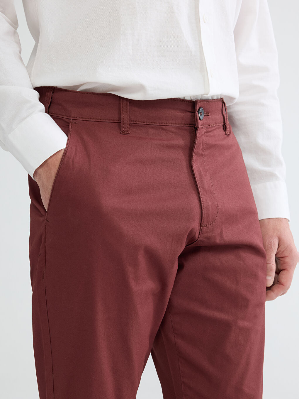 Slim Fit Gabardine Men's Chino Trousers-2