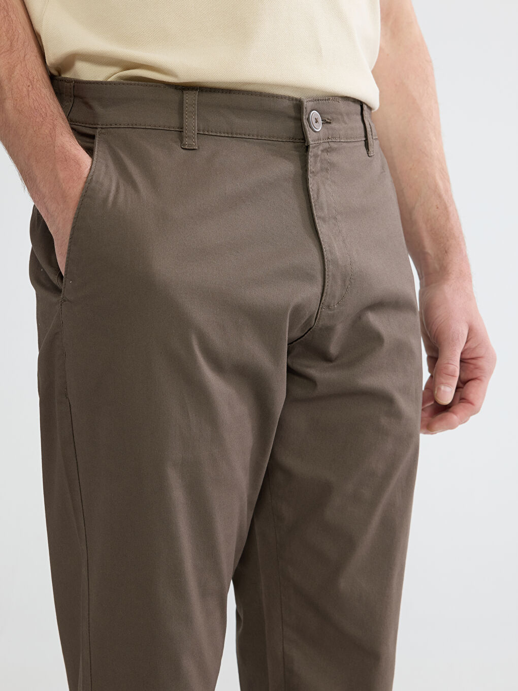 Slim Fit Gabardine Men's Chino Trousers-2