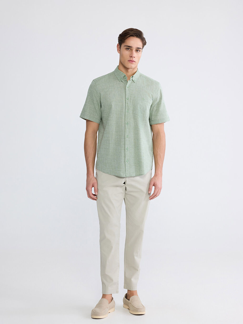 მამაკაცები ბეჟი ჩინოს შარვალი