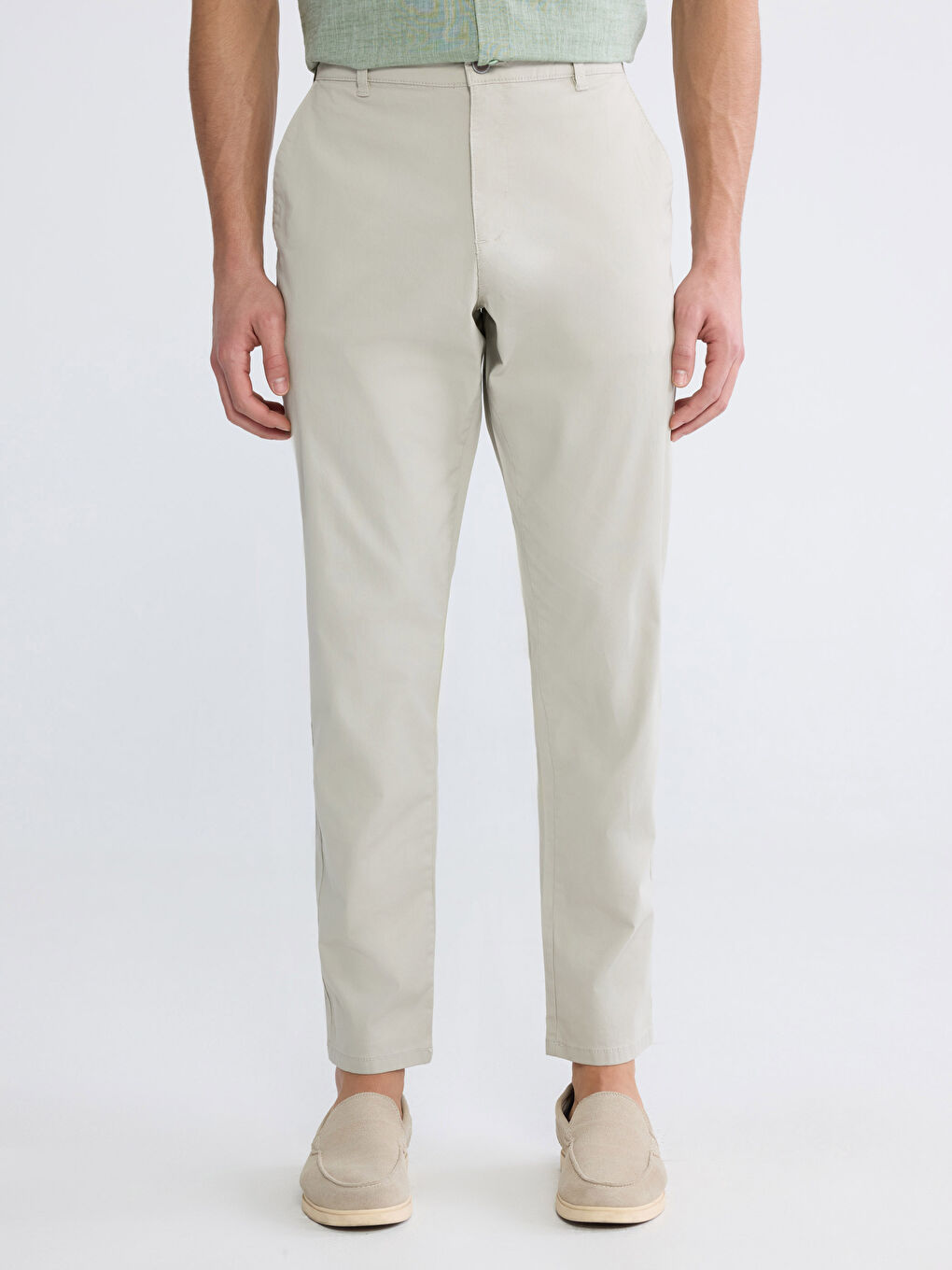 მამაკაცები ბეჟი ჩინოს შარვალი-1