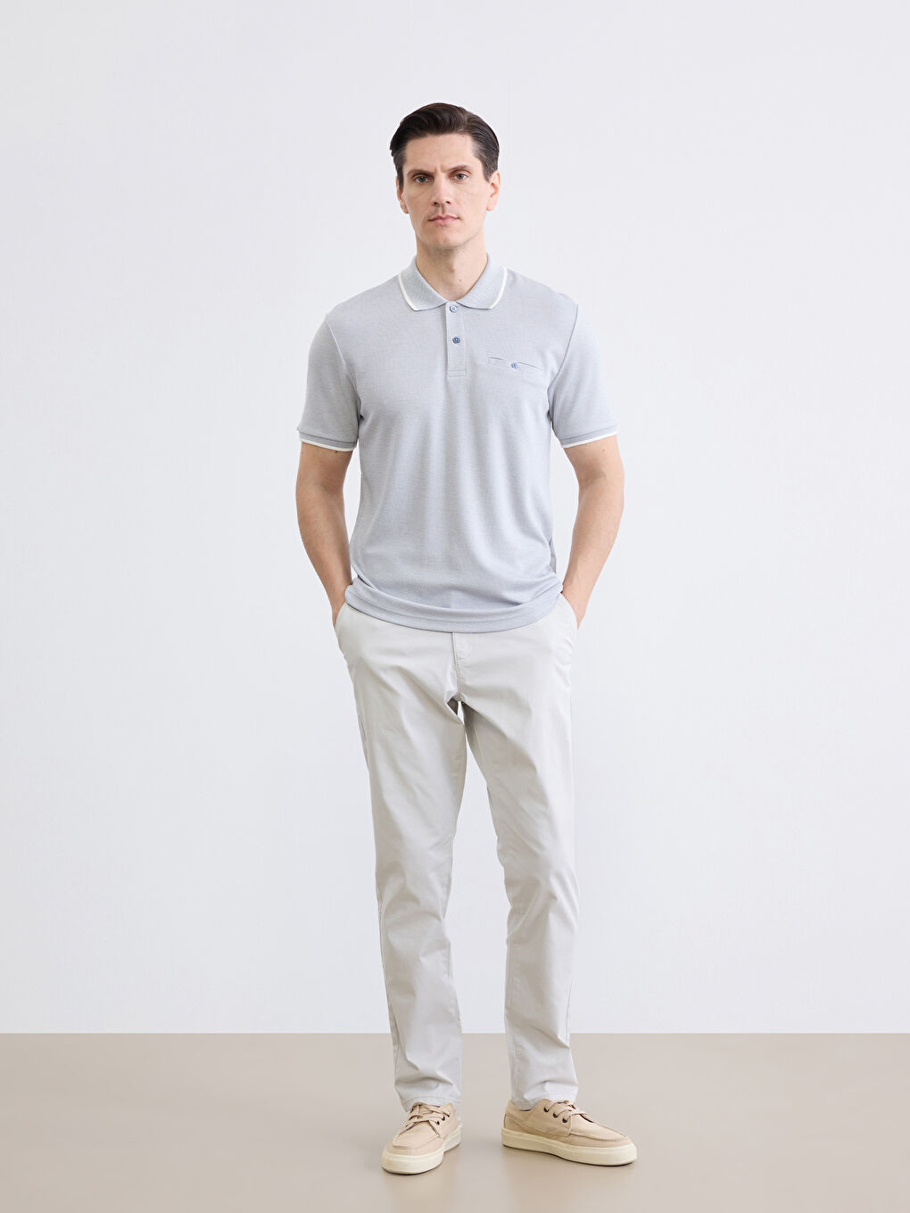 Slim Fit Γκαμπαρντίνα Chino Παντελόνι για άνδρες