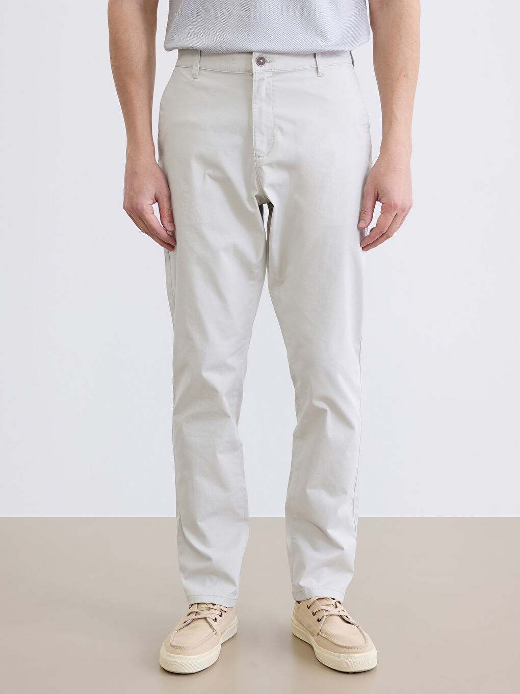 Slim Fit Γκαμπαρντίνα Chino Παντελόνι για άνδρες-1