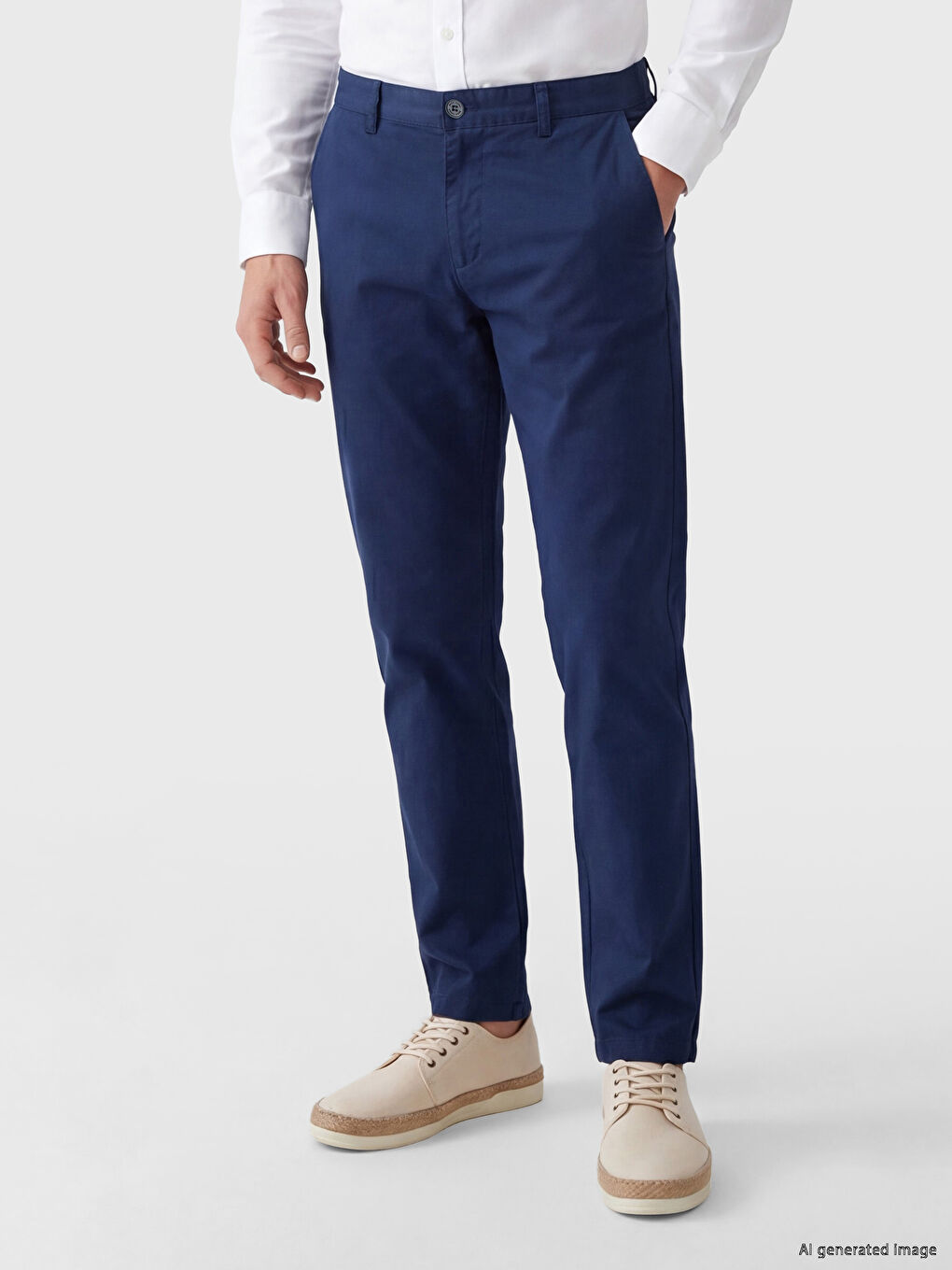 Slim Fit Gabardine Men's Chino Trousers-2
