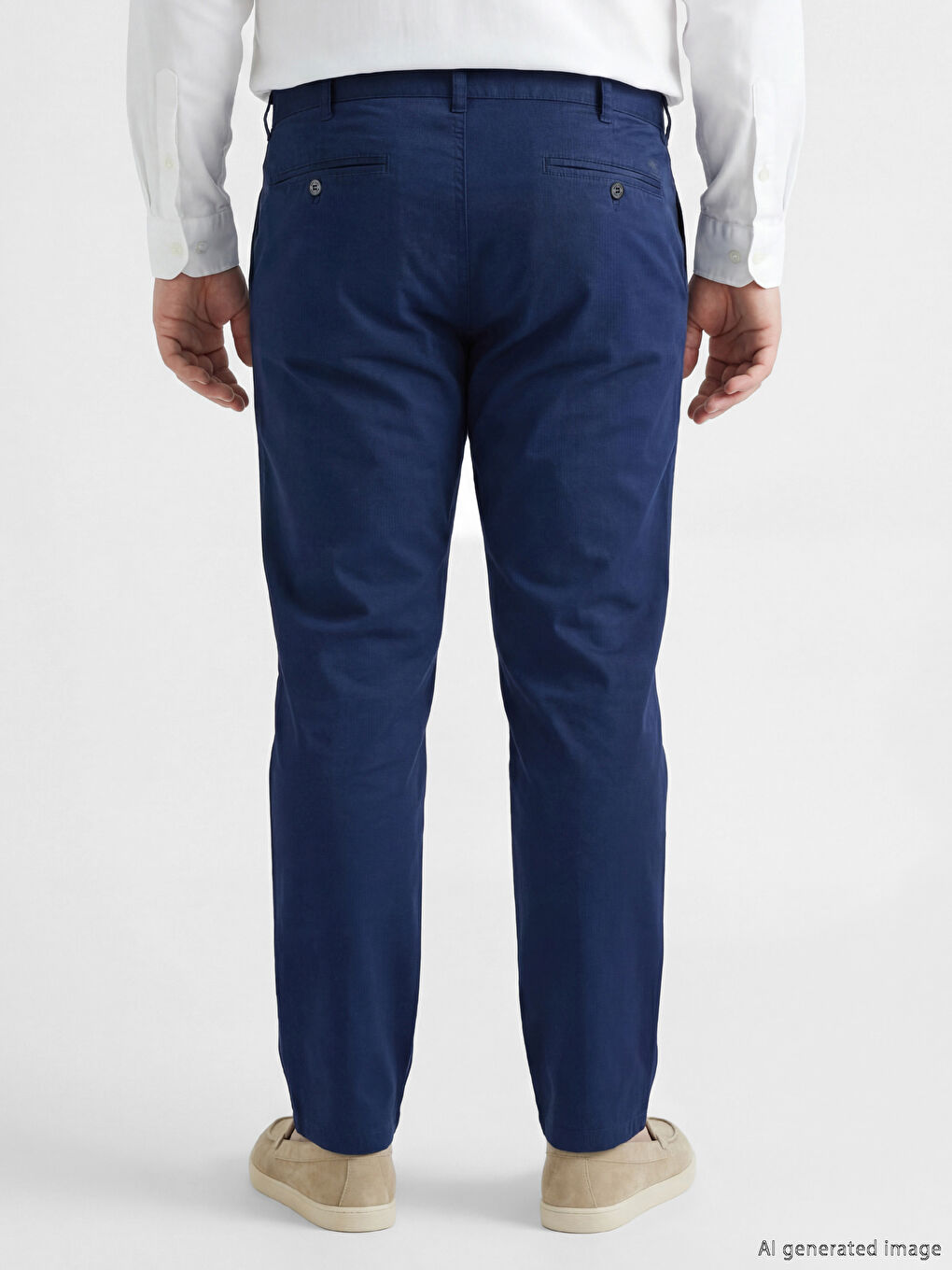 Lacivert Slim Fit Gabardin Erkek Chino Pantolon-3