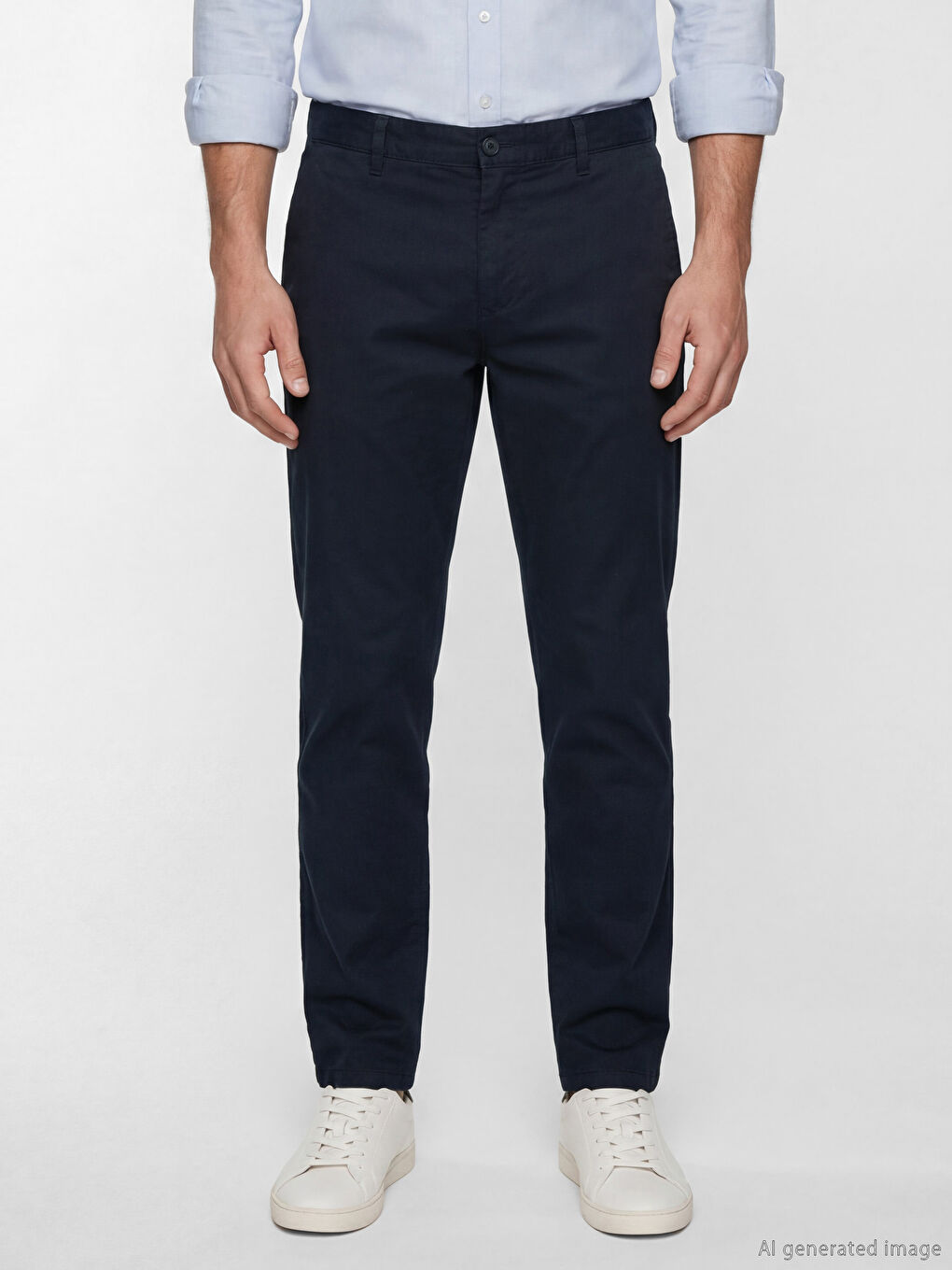 Lacivert Slim Fit Gabardin Erkek Chino Pantolon-1