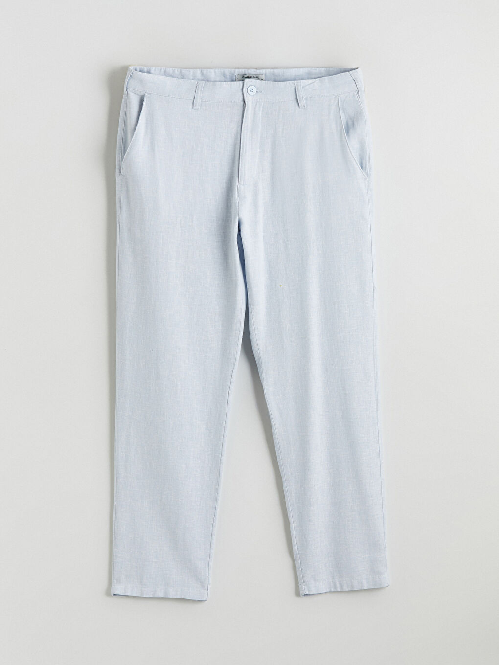 Standart Kalıp Keten Karışımlı Erkek Chino Pantolon-4