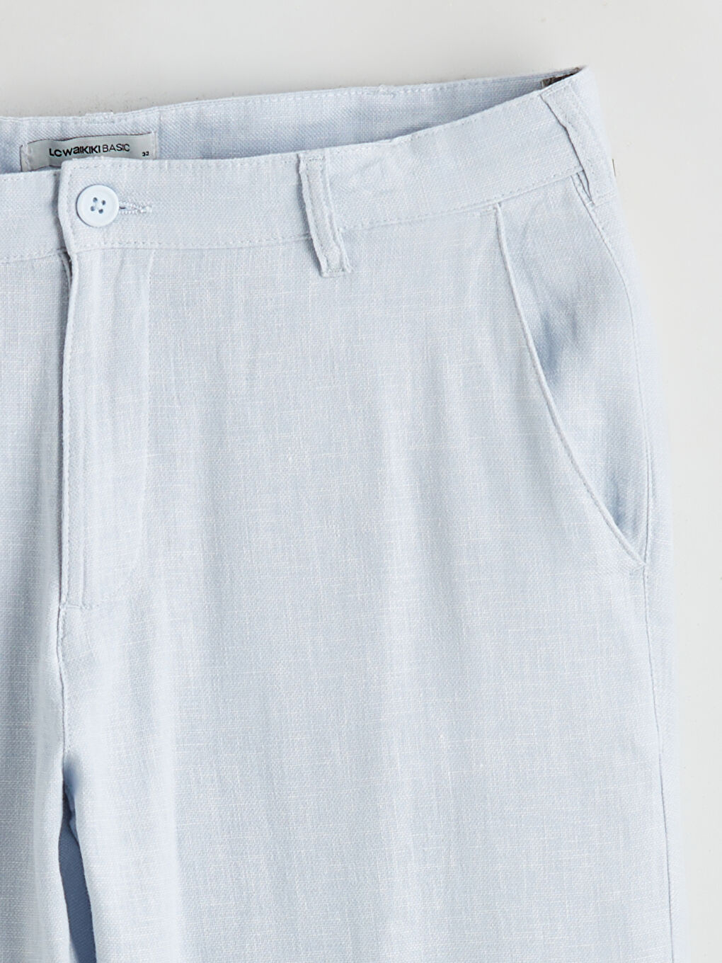 Standart Kalıp Keten Karışımlı Erkek Chino Pantolon-6