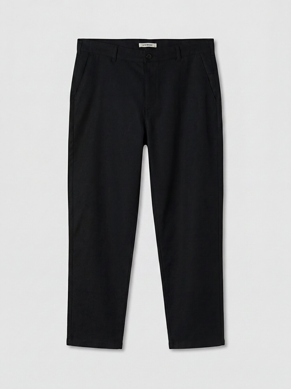 Siyah Regular Fit Keten Karışımlı Erkek Chino Pantolon