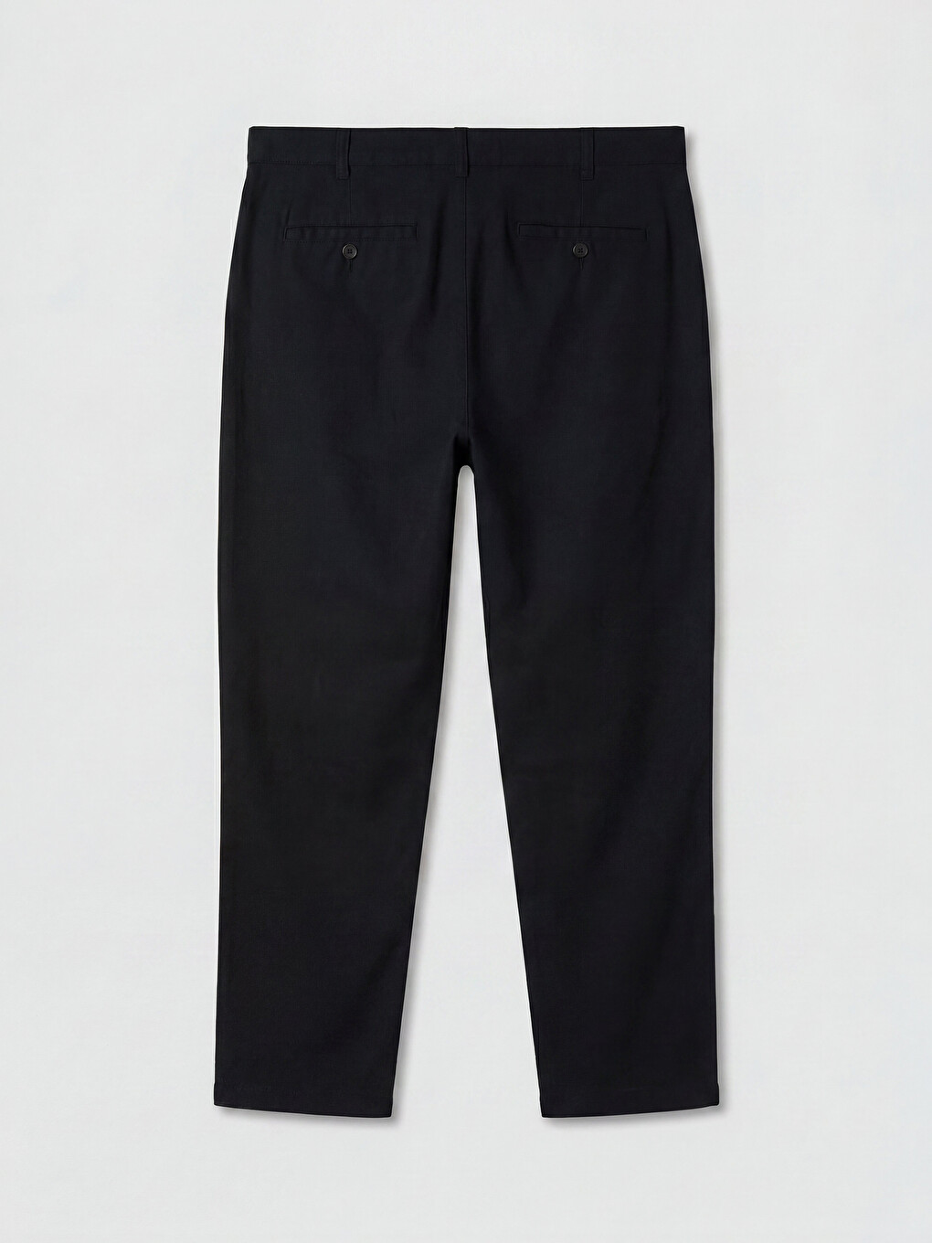 Siyah Regular Fit Keten Karışımlı Erkek Chino Pantolon-1
