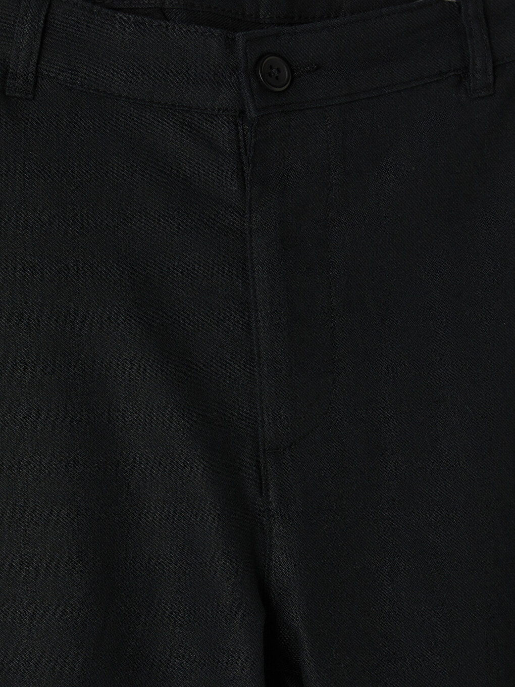 Siyah Regular Fit Keten Karışımlı Erkek Chino Pantolon-2