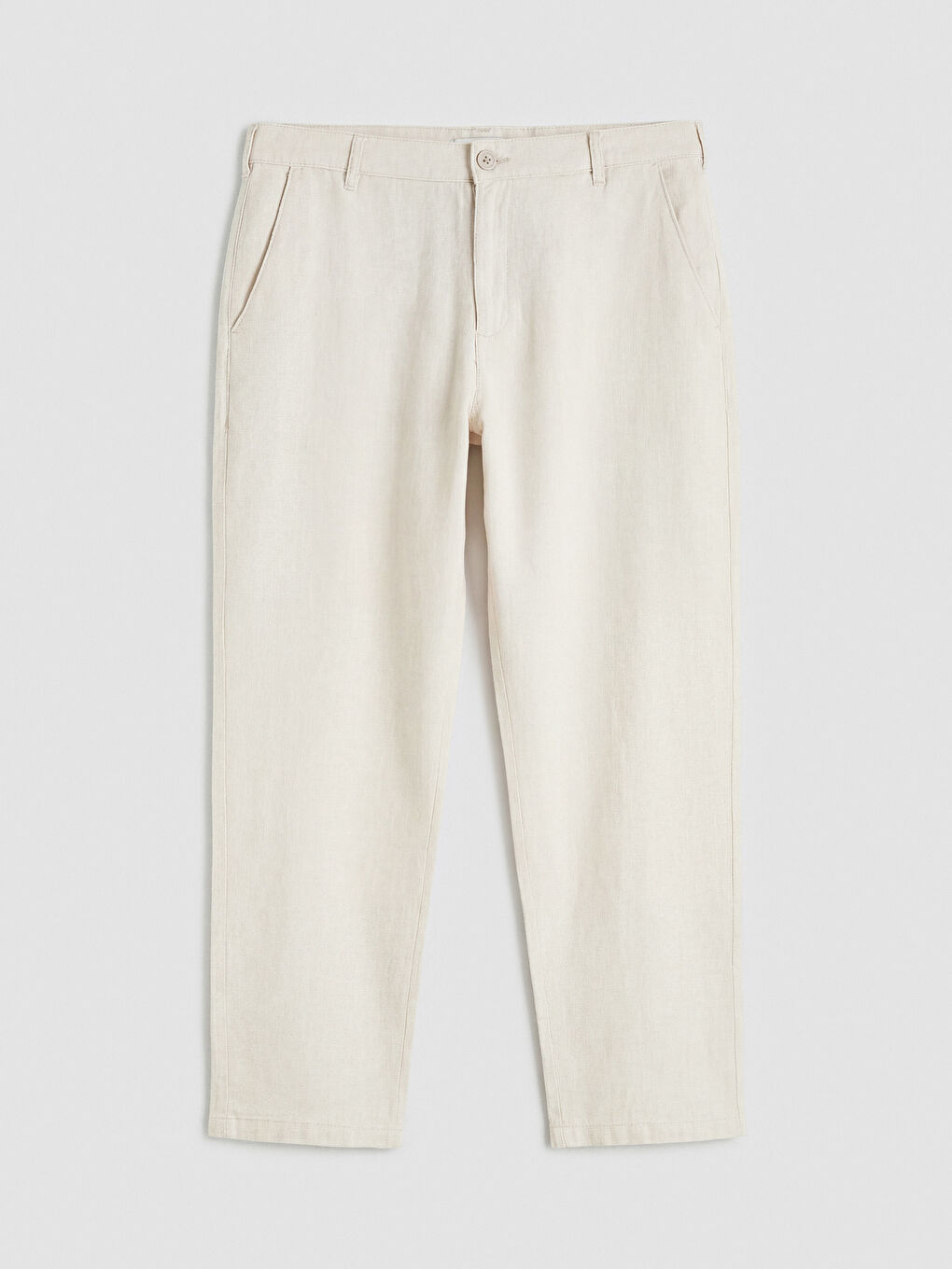 Chino pantalone standardnog kroja od mešavine lana za muškarce-4