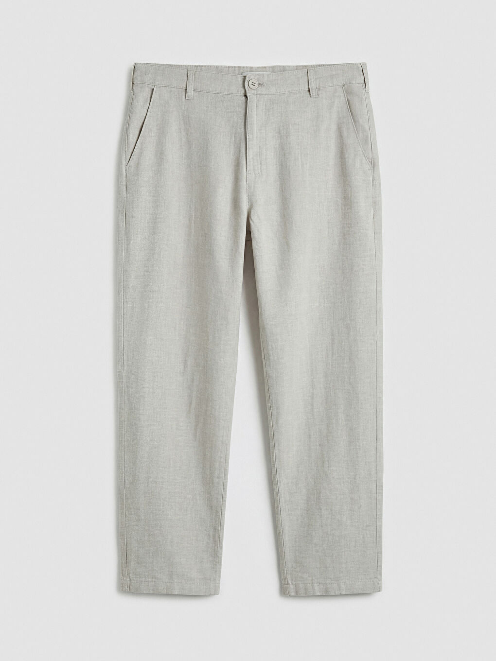 Standard Fit Linen Blend Men's Chino Trousers-4