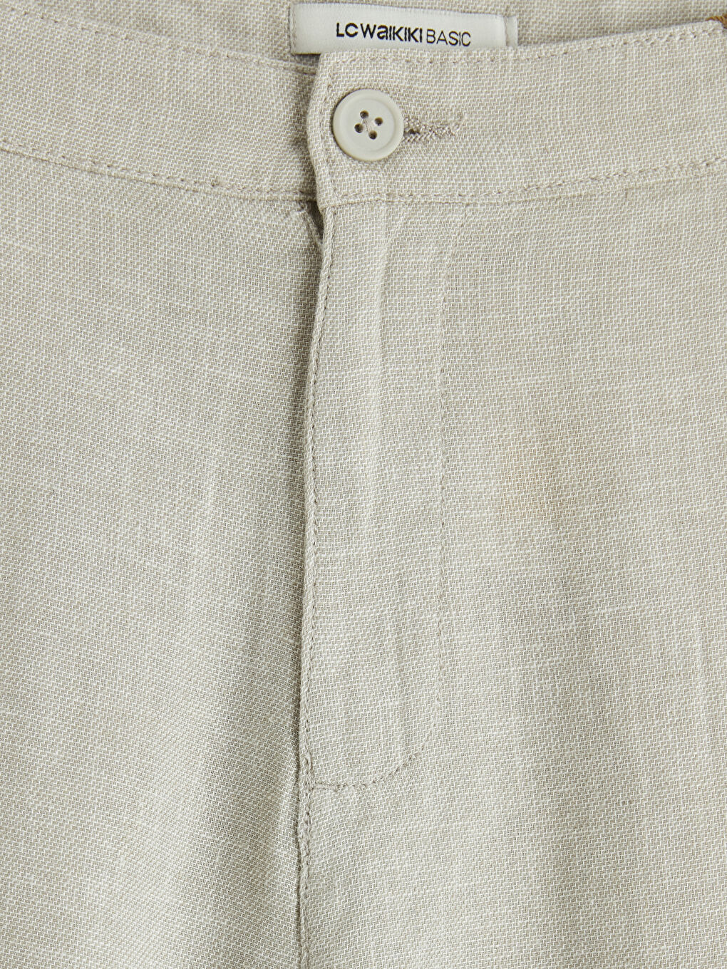 Standard Fit Linen Blend Men's Chino Trousers-6